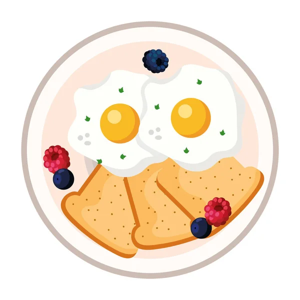 Vynikající Chutné Snídaně Jídlo Kreslené Vektorové Ilustrace Grafický Design — Stockový vektor
