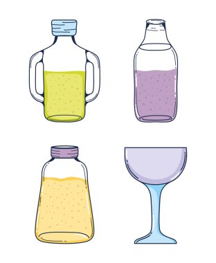 Mason kavanoz koleksiyonu vektör çizim grafik tasarım ayarla