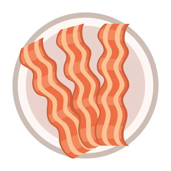 Delicious Tasty Bacon Cartoon Vector Illustration Graphic Design — Stock Vector
