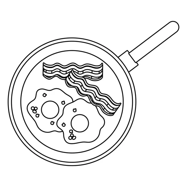 pişirme çizgi film vektör çizim grafik tasarım tava üzerinde lezzetli lezzetli kahvaltı