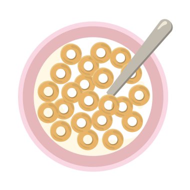 lezzetli lezzetli yemek Mısır gevreği karikatür vektör çizim grafik tasarım