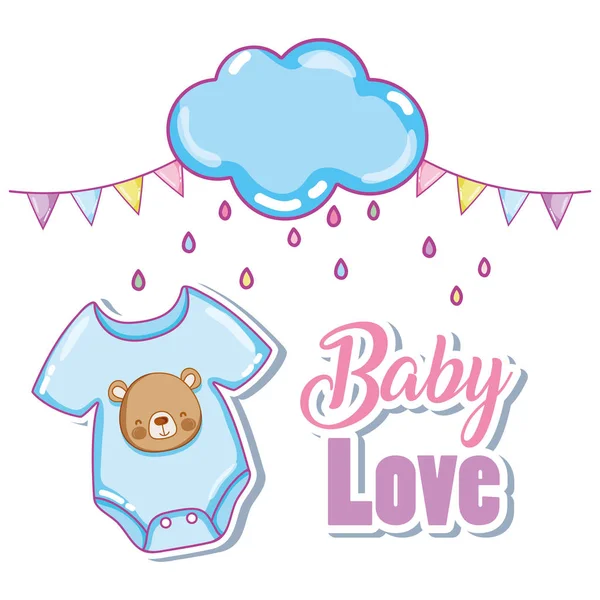 Söt Baby Love Kort Vektor Illustration Grafisk Design — Stock vektor