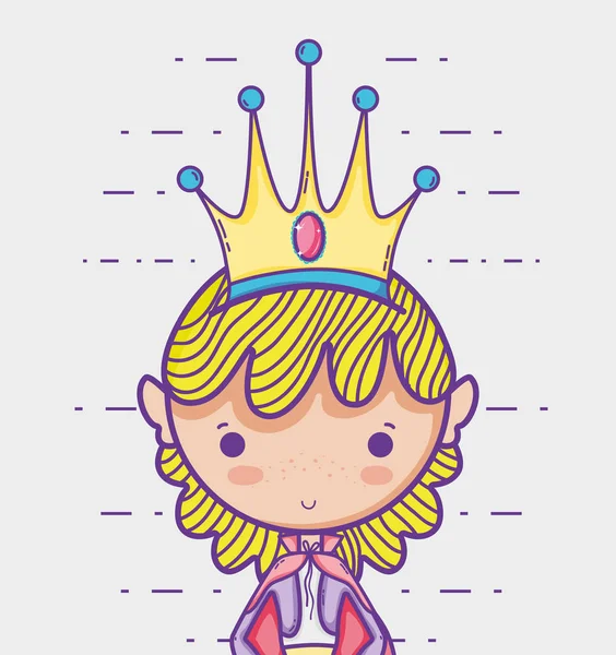 Magiska Världen Lilla Prinsessa Hand Ritning Tecknade Vektor Illustration Grafisk — Stock vektor