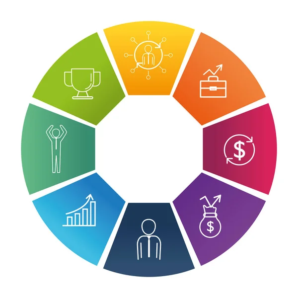 Homens Pictograma Economia Dinheiro Conceito Infográfico Layout Desenho Animado Vetor — Vetor de Stock