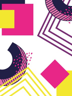 Memphis şablonu ve arka plan renkli tasarım vektör çizim grafik tasarım