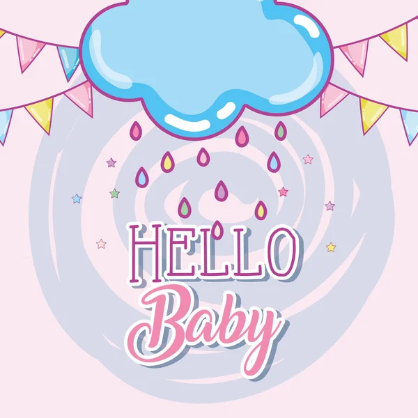 Hello Baby Card Vector Illustration Graphic Design — Stock Vector