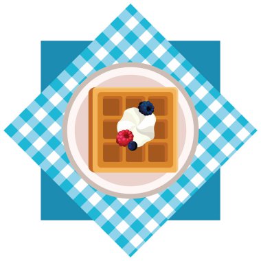 lezzetli lezzetli yemekler waffle piknik kavramı karikatür vektör çizim grafik tasarım