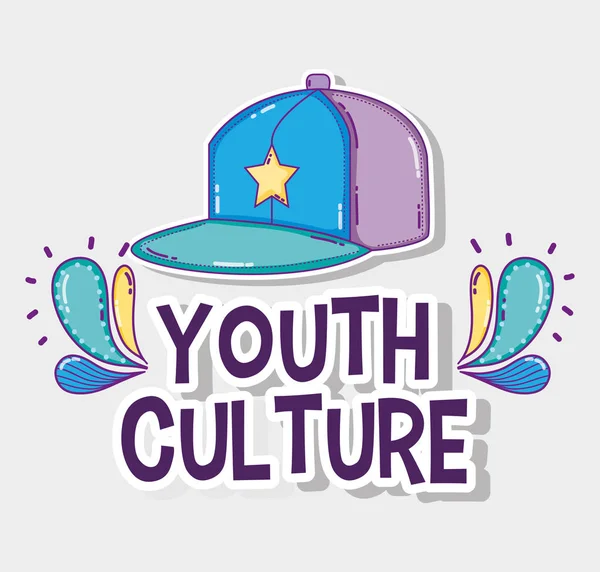 Youth culture cartoons cool hat vector illustration graphic design