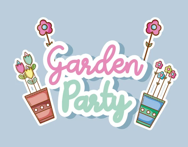 Festa Jardim Celebração Bonito Desenhos Animados Vetor Ilustração Design Gráfico — Vetor de Stock