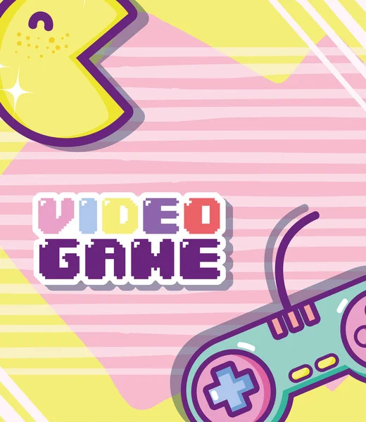 Desenhos Animados Retro Gamepad Conceito Vetor Ilustração Design Gráfico — Vetor de Stock