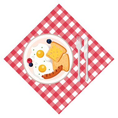 lezzetli lezzetli breakfast piknik kavramı karikatür vektör çizim grafik tasarım