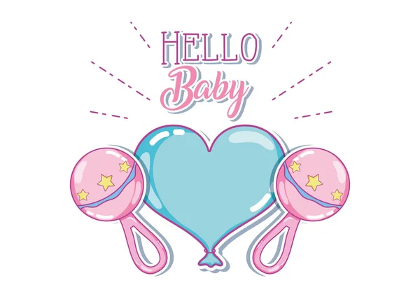 Векторная Иллюстрация Hello Baby Card — стоковый вектор