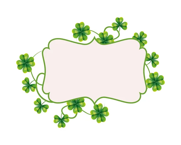 Frame Four Leaf Clover Vectorillustratie — Stockvector