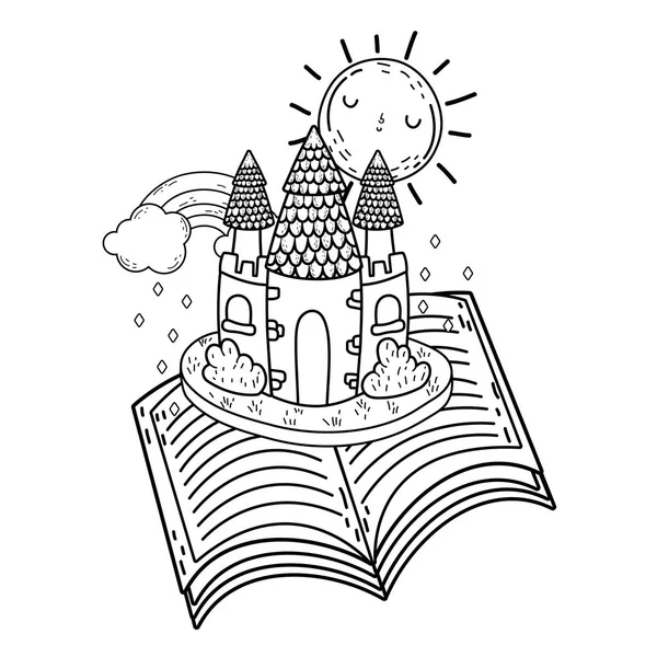 Text Book Castle Day Celebration Vector Illustration Design — Stock Vector