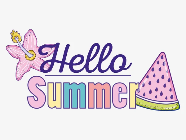 Hello Summer Cartoons Векторный Графический Дизайн Иллюстрации — стоковый вектор