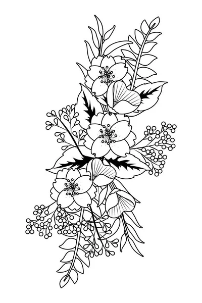 花卉热带花卉卡通矢量插图平面设计 — 图库矢量图片