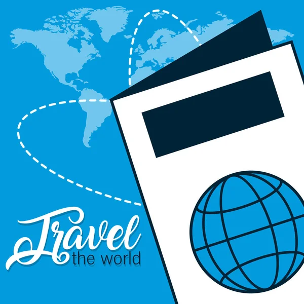 Voyage Dans Monde Avec Illustration Vectorielle Passeport Graphisme — Image vectorielle