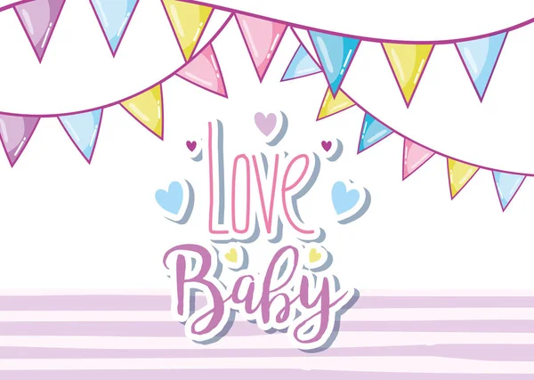 Amor Bebê Bonito Cartão Vetor Ilustração Design Gráfico —  Vetores de Stock