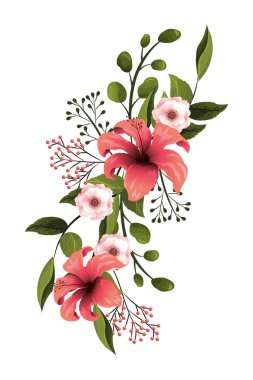 çiçek tropik çiçekler karikatür vektör çizim grafik tasarım