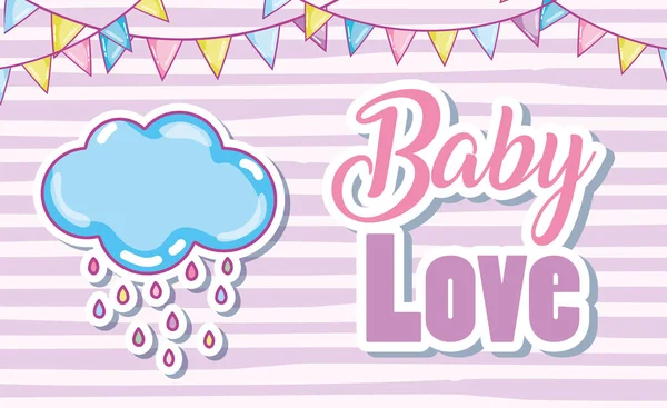 Baby Love Kaart Vector Illustratie Grafisch Ontwerp — Stockvector