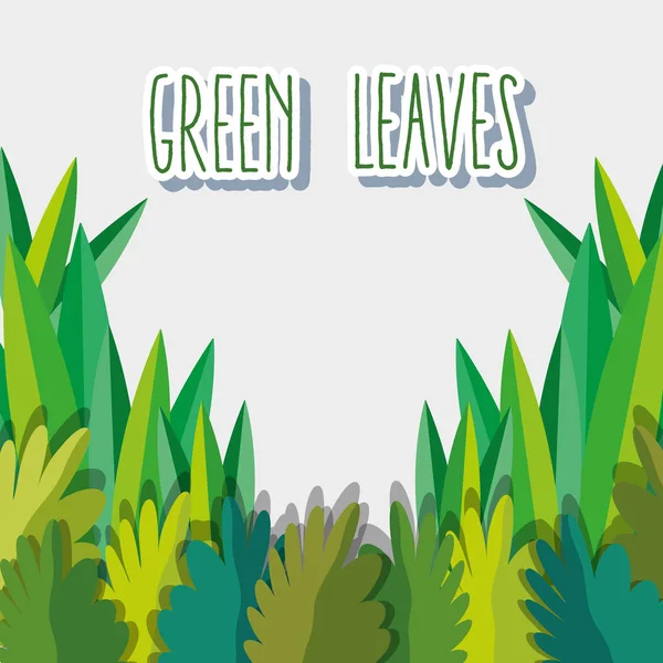 Hojas Verdes Ecología Dibujos Animados Vector Ilustración Diseño Gráfico — Vector de stock