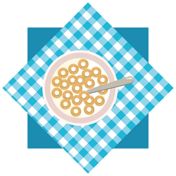 Delicious Tasty Food Corn Flakes Picnic Concept Cartoon Vector Illustration — Stock Vector