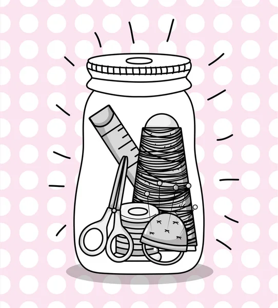 Faça Você Mesmo Artesanato Com Mason Jar Conceito Vetor Ilustração —  Vetores de Stock