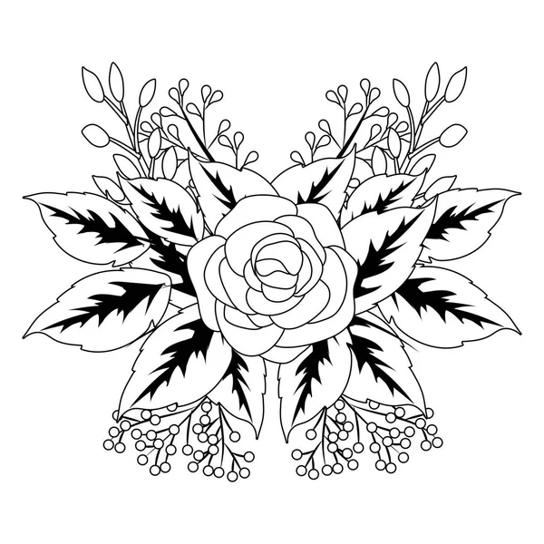 Floral Tropical Rosa Flor Desenho Animado Vetor Ilustração Gráfico Design —  Vetores de Stock