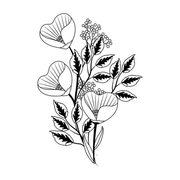 Blumen Tropische Blumen Cartoon Vektor Illustration Grafik Design — Stockvektor