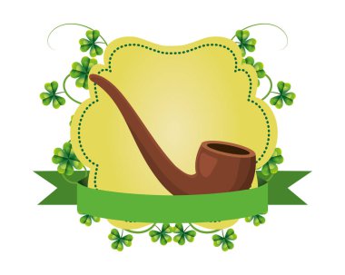 Boru duman yonca kare afiş vektör çizim