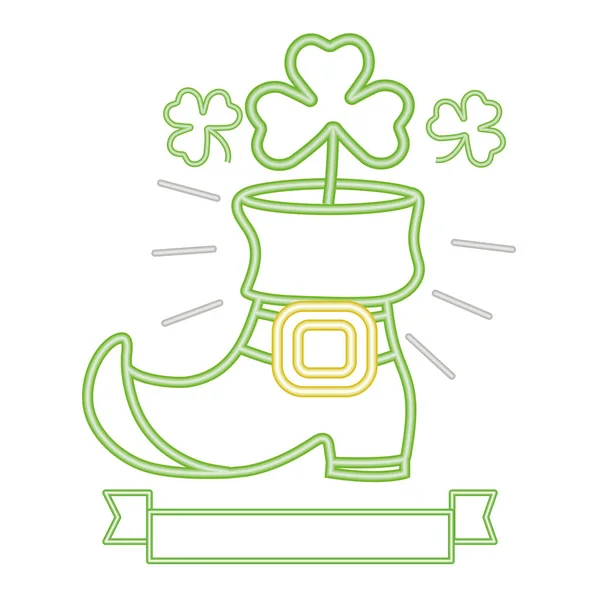 Patricks Jour Leprechaun Boot Dessin Animé Vectoriel Illustration Conception Graphique — Image vectorielle