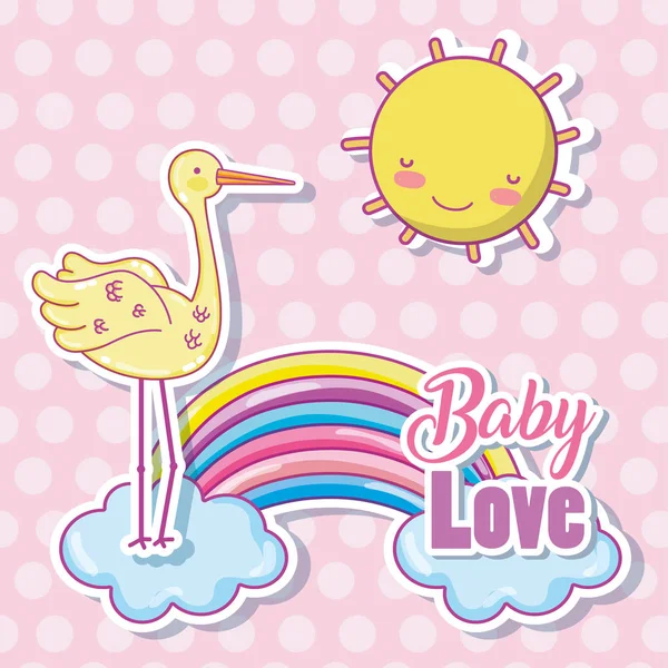 Baby Love Karikatúra Vektoros Illusztráció Grafikai Tervezés — Stock Vector