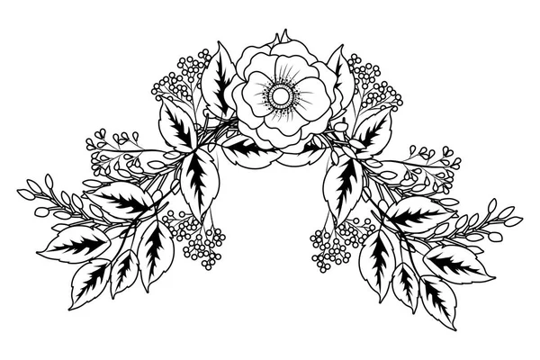 Floral Tropical Rosa Flor Desenho Animado Vetor Ilustração Gráfico Design — Vetor de Stock