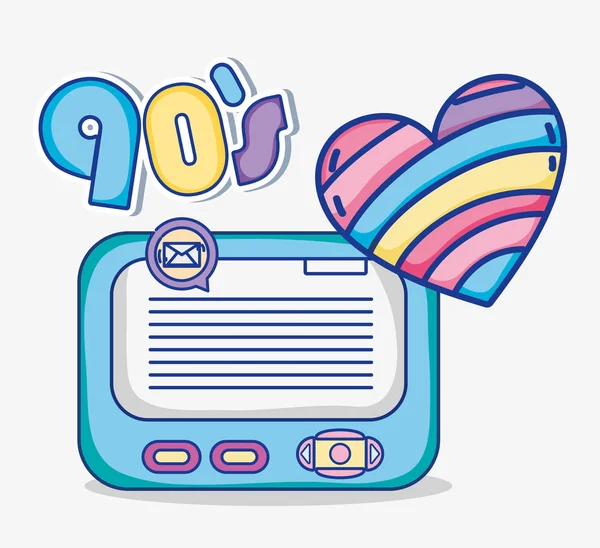 Encantan Las Caricaturas Los Años Beeper Mensaje Texto Vector Ilustración — Vector de stock