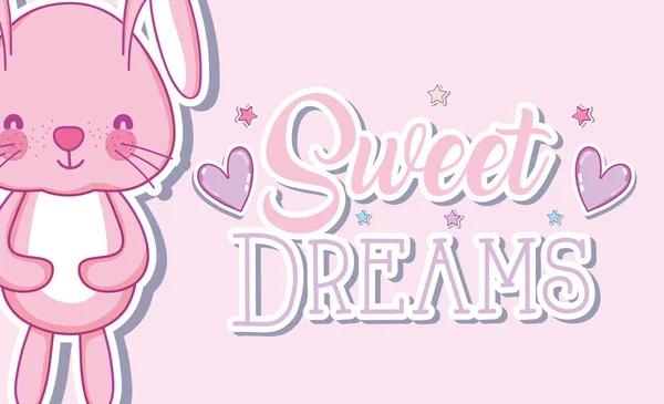 Sweet Dreams Bunny Cartoons Vector Illustration Graphic Design — Stock Vector