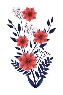 çiçek tropik çiçekler karikatür vektör çizim grafik tasarım