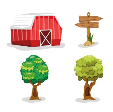 Çiftlik simgeler koleksiyon vektör çizim grafik tasarım