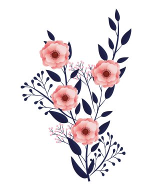 çiçek tropik çiçekler karikatür vektör çizim grafik tasarım