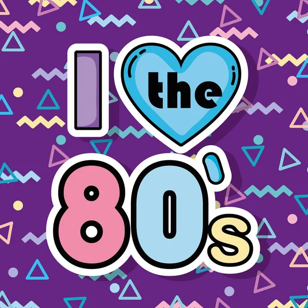 I love the 80s pop art cartoons vector illustration graphic design