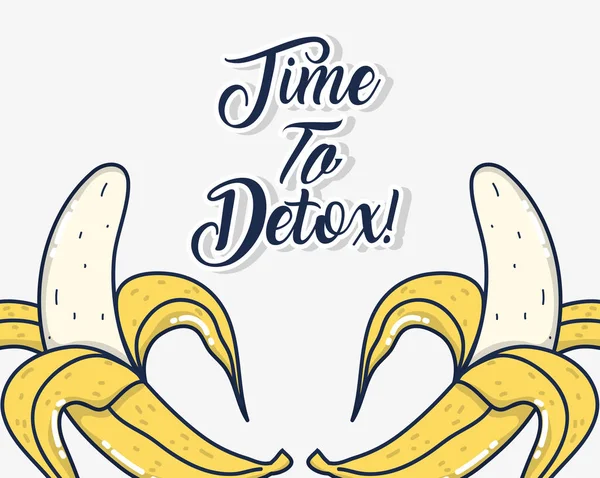 Tiempo Para Desintoxicar Plátanos Dibujos Animados Vector Ilustración Diseño Gráfico — Vector de stock