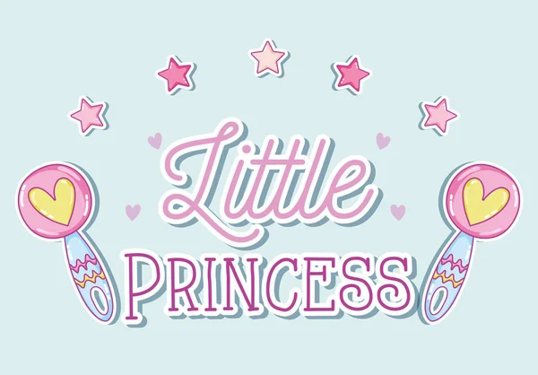 Pequena Princesa Bonito Desenhos Animados Ilustração Vetorial Design Gráfico —  Vetores de Stock