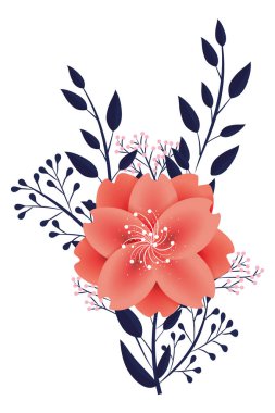 tropikal çiçek karikatür vektör çizim grafik tasarım