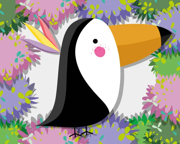 Cute tucan wildlife animal bird vector illustration graphic design