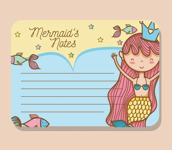 Mermaids Printable Sheet Vector Illustration Graphic Design — Stock Vector