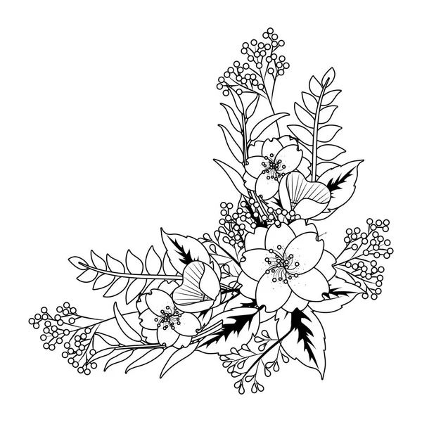 Цветочные Тропические Цветы Мультипликационная Векторная Иллюстрация Графический Дизайн — стоковый вектор
