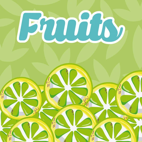 Lemons Leaves Pattern Background Vector Illustration Graphic Design — Stock Vector