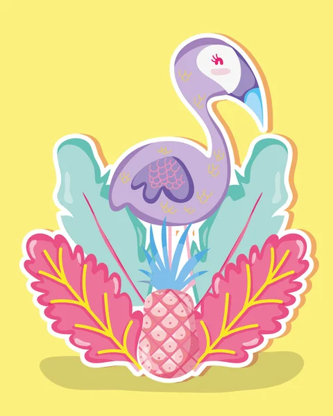 Punchy Pastel Flamengo Frutas Vetor Ilustração Design Gráfico — Vetor de Stock