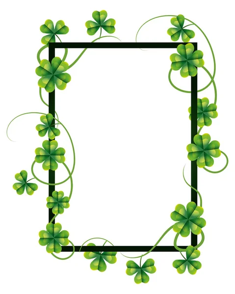 Frame Four Leaf Clover Vectorillustratie — Stockvector