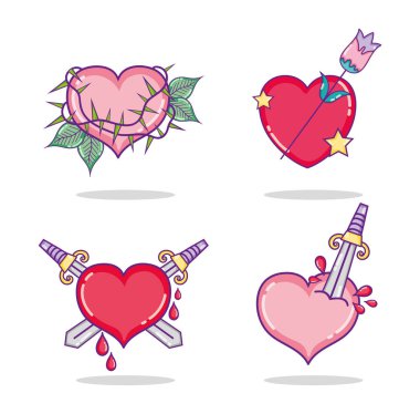 Güzel simgelerin karikatürler vektör çizim grafik tasarım