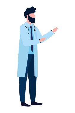 Sağlık Tıp doktoru adam stetoskop karikatür vektör çizim grafik tasarım ile